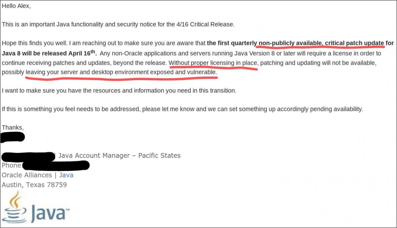 甲骨文通知用户需付费取得 Java 8 更新-冯金伟博客园