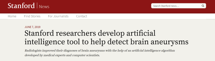 斯坦福大学发布吴恩达团队最新成果：利用 AI 帮助检测脑动脉瘤