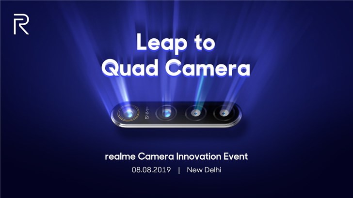 realme：6400万像素四摄技术将于8月8日在印度展示