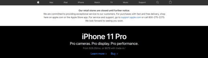 苹果宣布无限期关闭中国以外所有Apple Store