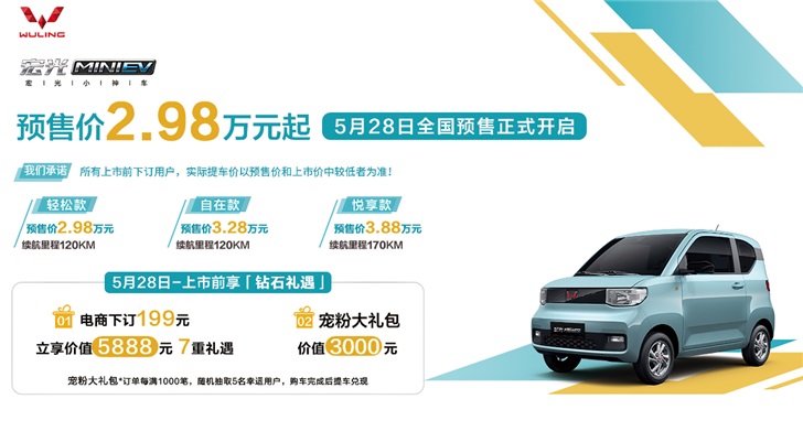 五菱宏光 MINI EV 新能源汽车价格公布：2.98万元起-冯金伟博客园