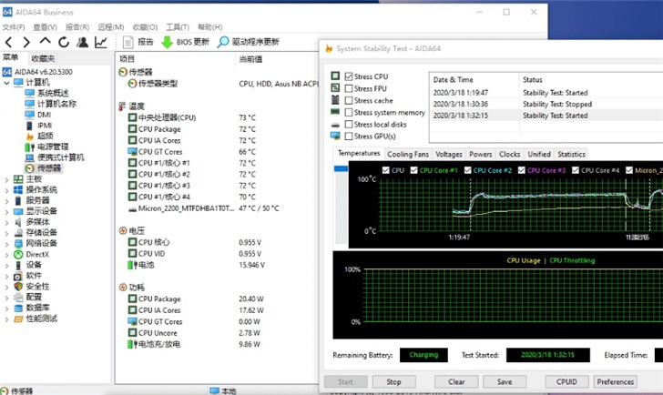 华硕灵耀14官方烤机：12mm粗热管，i7-1065G7稳定20W-冯金伟博客园