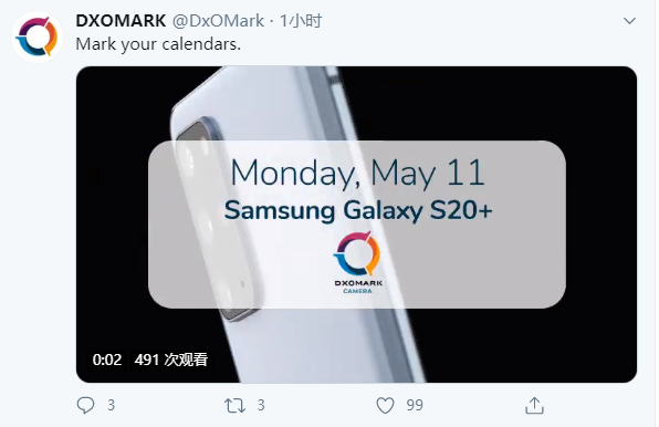 1200万四摄加持 DxO预告将公布三星Galaxy S20+得分：榜单要变