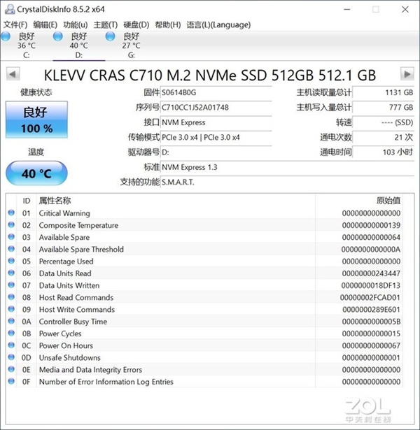 科赋CRAS C710 M.2固态硬盘评测：经典再升级