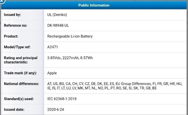 iPhone 12系列电池曝光 最大3687mAh最小仅2227mAh