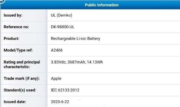 iPhone 12系列电池曝光 最大3687mAh最小仅2227mAh