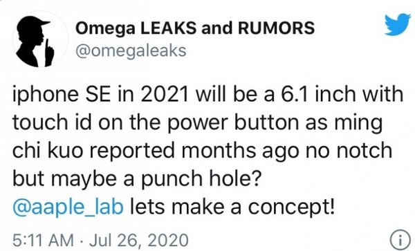 爆料人Omega爆料新iPhone SE（图源来自网络）