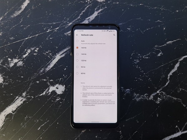 华硕ROG游戏手机3支持160Hz模式