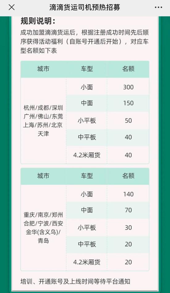 滴滴货运招募司机页面，图源滴滴货源官方公众号