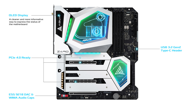 全球限量999块 华擎Z490 Aqua水冷主板开卖：没8千别碰