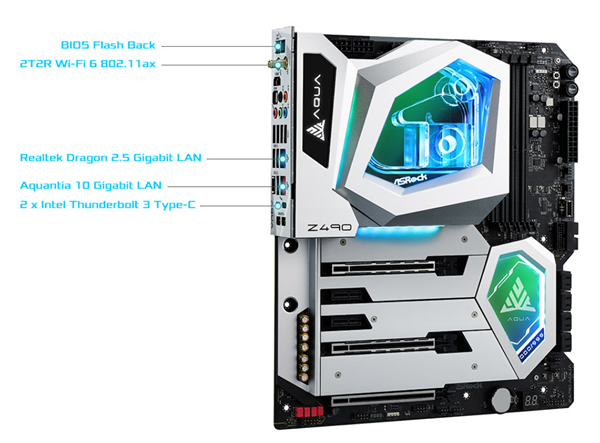 全球限量999块 华擎Z490 Aqua水冷主板开卖：没8千别碰