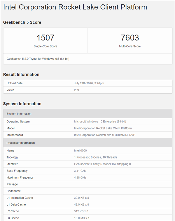 14nm最后的挣扎！Intel 11代酷睿现身：8核飙到5GHz