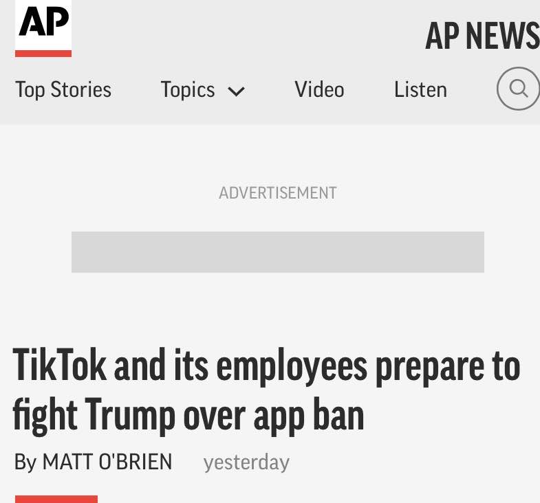 自行主导，TikTok美国员工正计划起诉特朗普政府