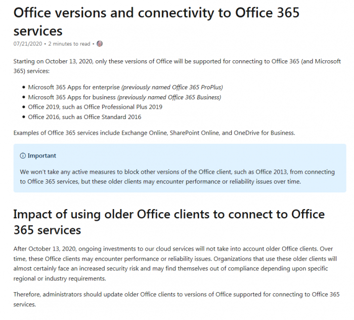 Office 365云服务将于10月停止对Mac端微软Office 2016的支持