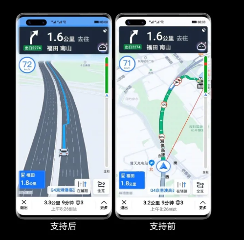 华为手机用户尝鲜！高德地图上线车道级导航：高精度还原真实道路场景