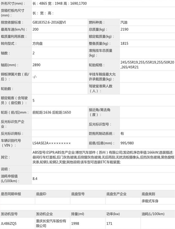 蓝鲸2.0T+爱信8AT！长安全新高端SUV亮相 四出排气太唬人