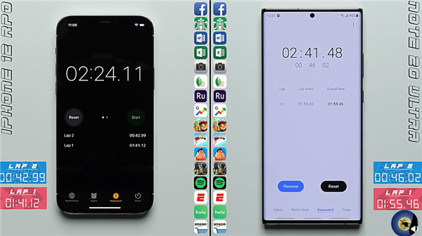 iPhone 12 Pro、三星Note20 Ultra运行速度测试：苹果胜出