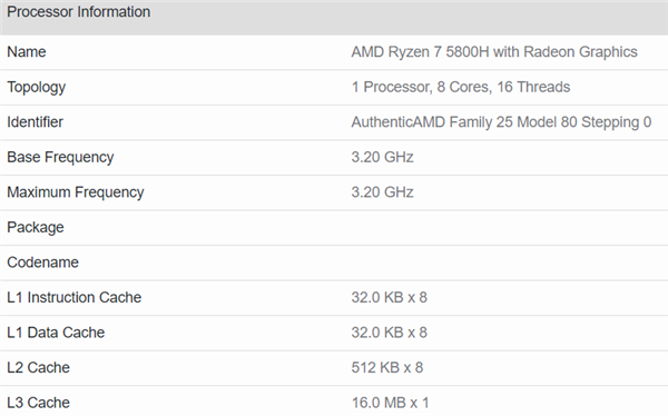 AMD锐龙7 5800H现身：Zen3游戏本明年1月见、同步RTX 30移动显卡