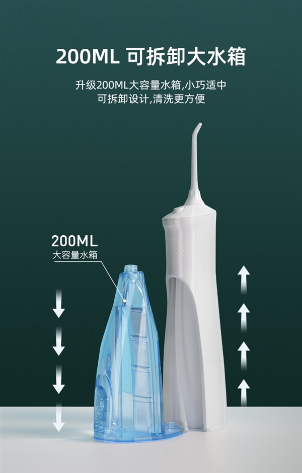 专业牙医推荐、终身送免费喷嘴：力博得皓悦便携式电动冲牙器98元