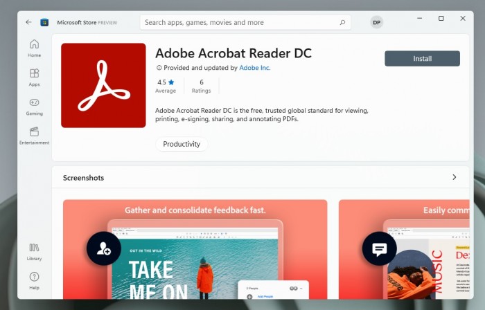 Windows 11商店迎来Adobe Acrobat Reader DC桌面应用程序