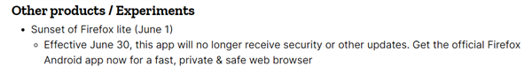 发布仅四年！Mozilla宣布Firefox Lite停止开发