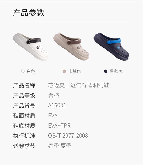 卡洛驰同款工艺、一鞋两穿 芯迈aishoes系列洞洞鞋59元