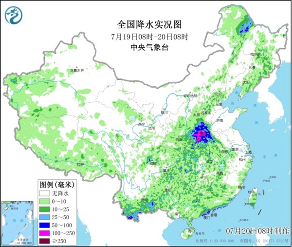 一张图告诉你河南暴雨有多大！局部仍将有特大暴雨