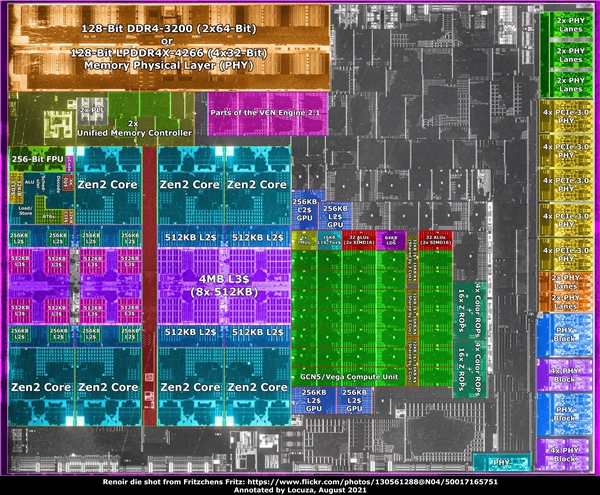 AMD锐龙5 5600G APU开盖高清照：对比上代变化微小