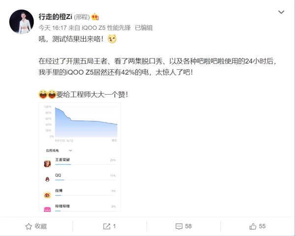 5000mAh续航怪兽！iQOO Z5续航表现出乎美女产品经理预料