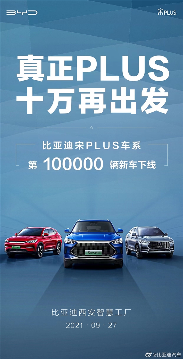 比亚迪宋PLUS第10万辆正式下线：DM-i四驱版预计月底上市