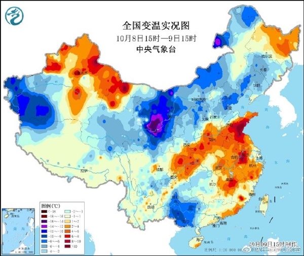 全国降温进程图出炉：北方冷上加冷 南方“换季式”降温