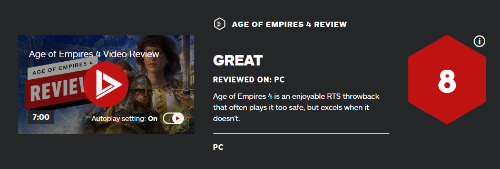 《帝国时代4》IGN 8分：脱离保守 经典永不褪色