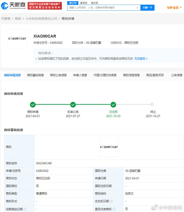 小米汽车多个商标获批 2024年上半年量产 卢伟冰：小米之家销售