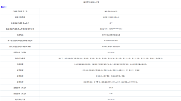 腾讯财付通回应外汇业务违规被罚278万：已完成整改