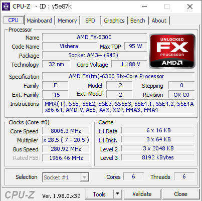 发布9年后 AMD推土机架构FX-6300处理器超频首破8GHz