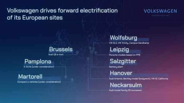 总投资890亿欧元 大众公布集团电气化转型新规划：涵盖保时捷、宾利