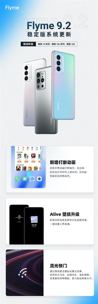 Flyme9.2稳定版终于适配魅族18系列：新增流光快门等实用新功能