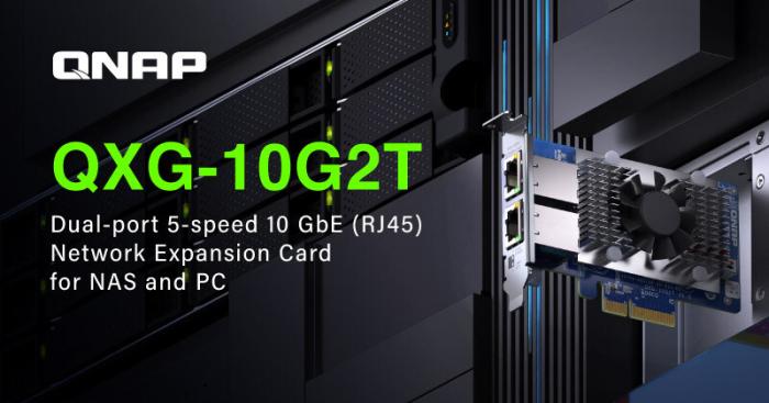 威联通发布新款 QXG-10G2T 网络扩展卡，双 10G 网口