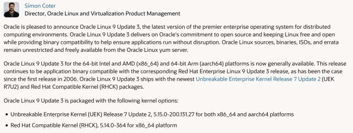 Oracle Linux 9.3 发布：OpenSSH 密钥强制 SHA-2 算法、提供 RHEL 100% 应用二进制兼容性等-冯金伟博客园