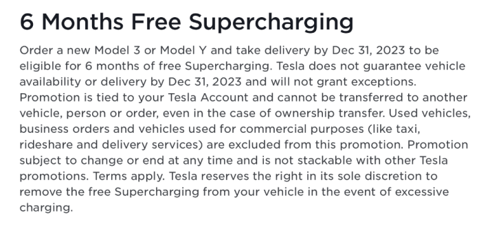 特斯拉为年底前北美交付的 Model 3 / Y 车型提供 6 个月免费超充服务