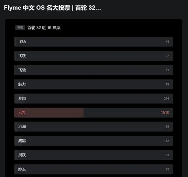 FlymeOS中文名——“无界”正式公布！投票遥遥领先