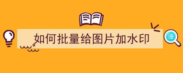 如何批量给图片加水印（如何批量给图片加水印文字）-冯金伟博客园