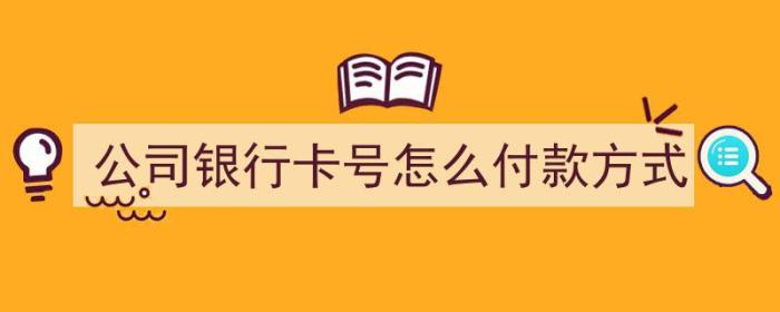 公司银行卡号怎么付款方式（公司银行卡号怎么付款方式查询）