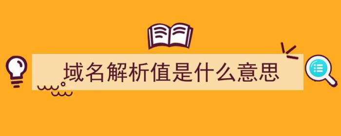 域名解析值是什么意思（域名解析值是什么意思啊）-冯金伟博客园