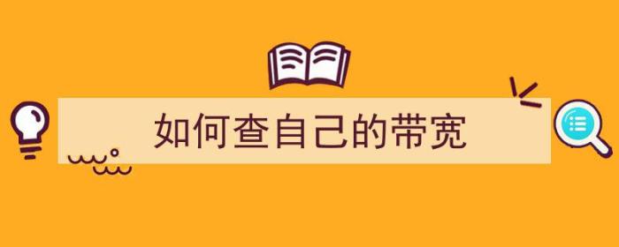 如何查自己的带宽（如何查自己的带宽是多少）