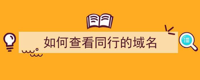 如何查看同行的域名（如何查看同行的域名信息）