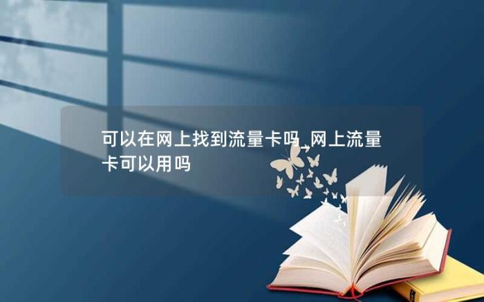 可以在网上找到流量卡吗_网上流量卡可以用吗(如何通过官方渠道线上办理一张流量卡)