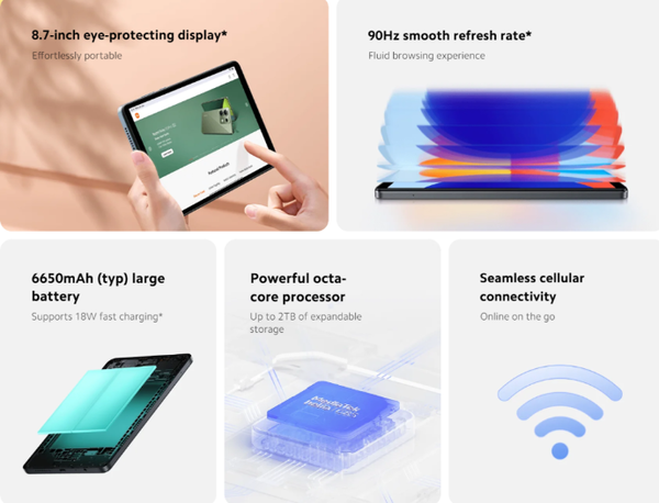 小米Redmi Pad SE 8.7面向全球发布 搭载G85芯片
